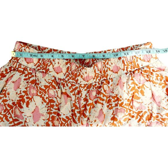 C&C California Orange Pink Floral Print Linen Pants Womens Size M - Picture 5 of 7